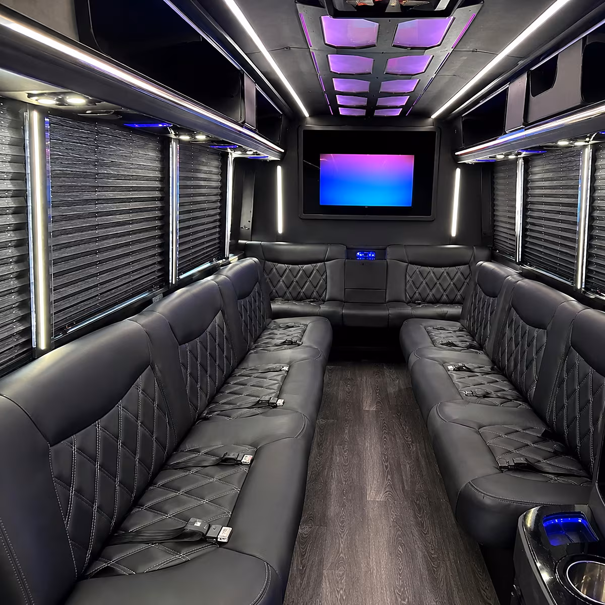 apex party bus rental interior